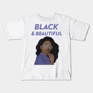 Black and Beautiful - Black Queen Kids T-Shirt